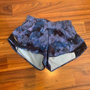 Lululemon Hotty-Hot Shorts | Blue, Purple and Black | 2.5"